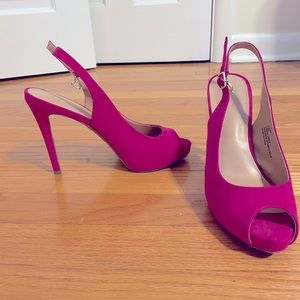 Magenta Peep-toe Heels Worn Once 7.5